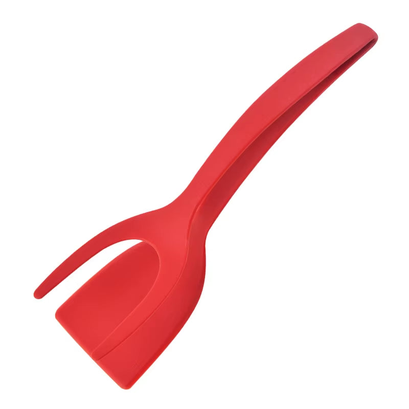 2 in 1 Nylon Grip Flip Tongs Egg Spatula Tongs Steak Spatula Tongs Clamp Pancake Fried Turners Kitchen Accessories