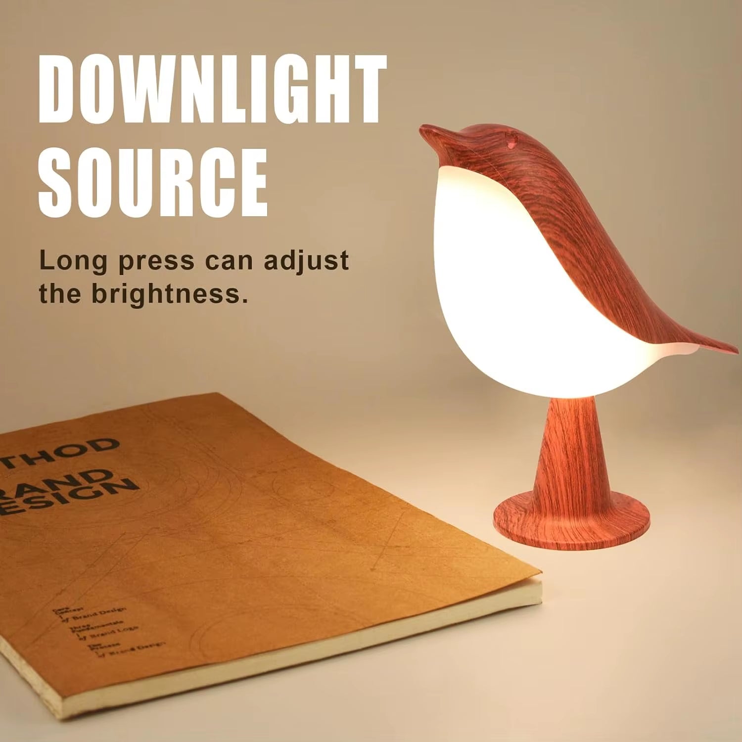Small Desk Lamp, Bird Lamp Bedside Lamps with 3 Color Temperature and Touch Sensor,Cordless Lamp Kids Night Light