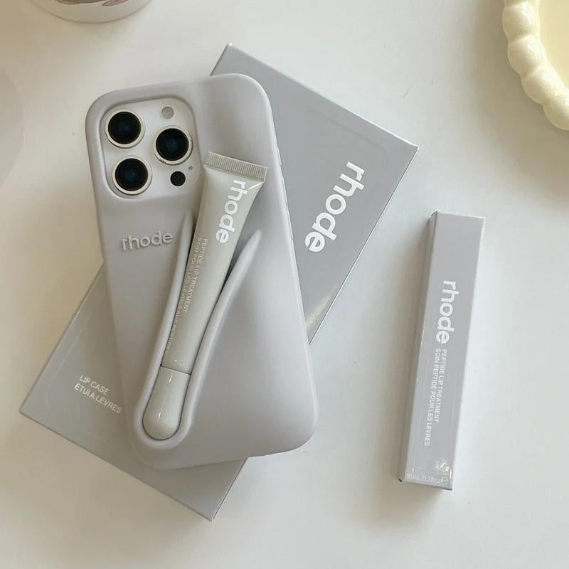 Lip Gloss and Lipstick Design Phone Case for Iphone 11, 12, 13, 14, 15, 16 Pro Max and plus – Cute Toast Espresso Pattern, Ribbon Box Gift Packaging, Soft Silicone Shockproof Back Cover