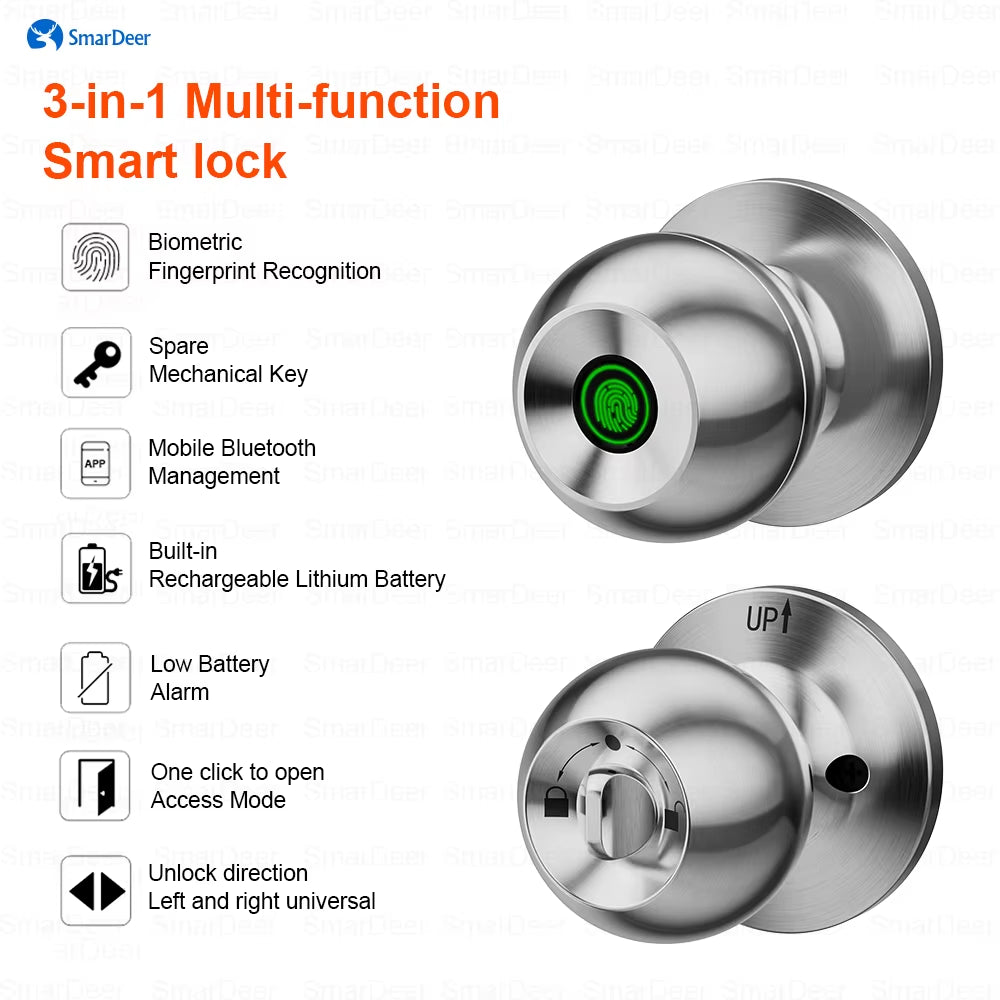 Fingerprint Lock for Tuya Smart Lock with Bluetooth Door Lock Keyless Entry with Fingerprint and Tuya App